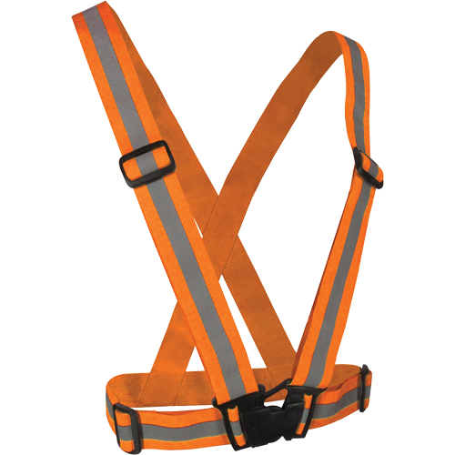 Elastic Safety Harness, High Visibility Orange, Silver Reflective Colour, One Size NRZ Safety Inc.