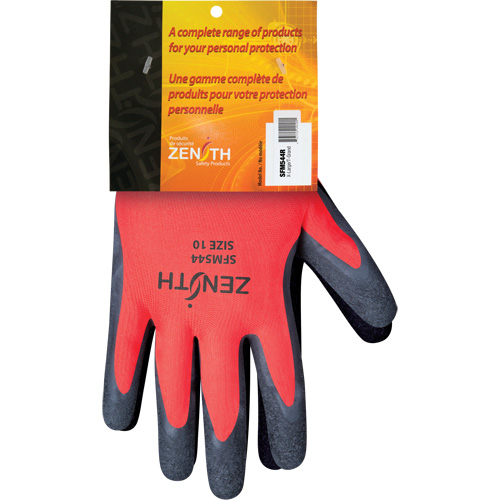 Gants enduits de latex de caoutchouc naturel, 10, R&ecirc;vetement Latex de caoutchouc, Calibre 13, Enveloppe en Polyester NRZ Safety Inc.