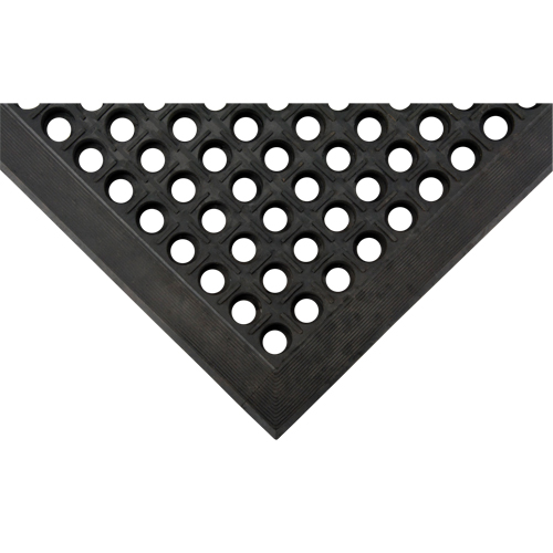 Tapis antifatigue, &agrave; fentes, 3' x 5' x 7/8", Noir, Caoutchouc naturel NRZ Safety Inc.