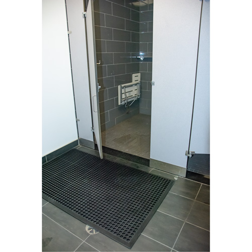 Outdoor Entrance Matting, Rubber, Scraper Type, Textured Pattern, 2' x 2-2/3', Black NRZ Safety Inc.