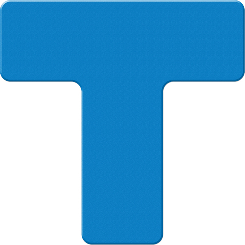 Marqueurs all&eacute;g&eacute;e/5S Armor Stripe, T, 6" lo x 6" la, Bleu, Plastique NRZ Safety Inc.