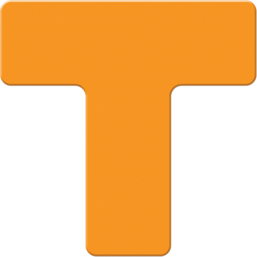 Armor Stripe Lean/5S Markers, T, 6" L x 6" W, Orange, Plastic NRZ Safety Inc.