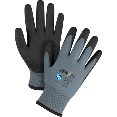 Gants enduits de premi&egrave;re qualit&eacute; ZX-30°, 8/Moyen, R&ecirc;vetement PVC, Calibre 15, Enveloppe en Nylon NRZ Safety Inc.