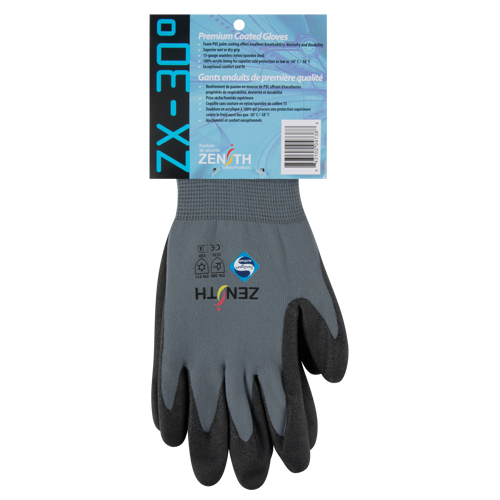 Gants enduits de premi&egrave;re qualit&eacute; ZX-30°, 10/T-Grand, R&ecirc;vetement PVC, Calibre 15, Enveloppe en Nylon NRZ Safety Inc.