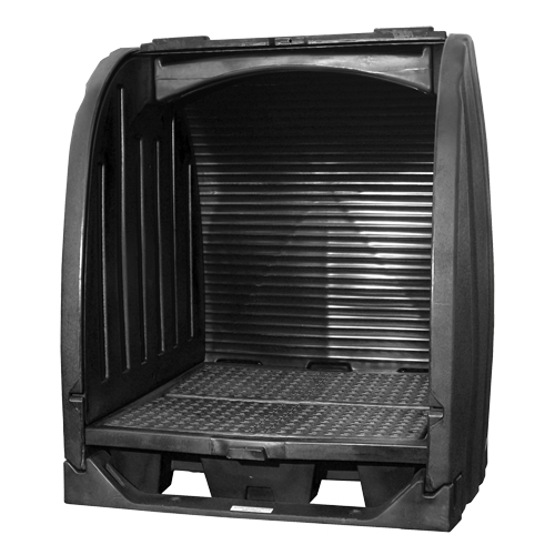 Spill Containment Sheds With Drain, 65" L x 58" W x 69" H, 6000 lbs. Load Capacity NRZ Safety Inc.