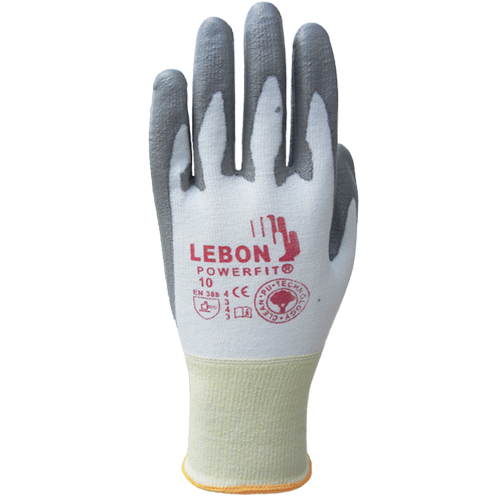 Gants r&eacute;sistants &agrave; la coupe PowerFit Lebon, Taille Grand/10, Calibre 13, Rev&ecirc;tement Polyur&eacute;thane, Enveloppe en Poly&eacute;thyl&egrave;ne, ASTM ANSI niveau A2/EN 388 niveau B NRZ Safety Inc.