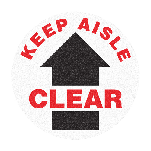 "Keep Aisle Clear" Floor Sign, Adhesive, English with Pictogram NRZ Safety Inc.
