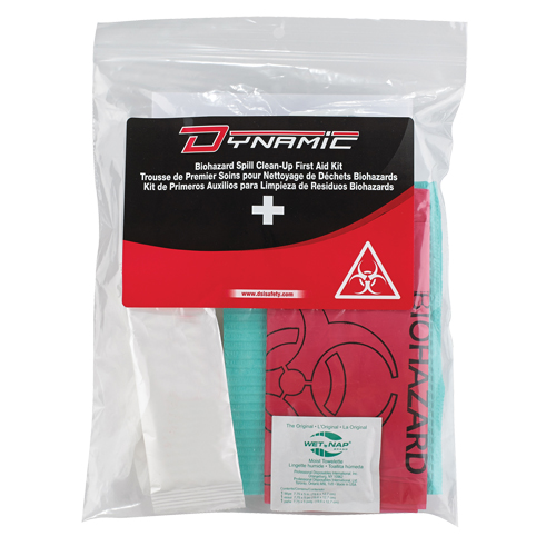 Trousse de premiers soins pour nettoyage de biorisques Dynamic, Dispositif m&eacute;dical Classe 1, Sac en plastique refermable NRZ Safety Inc.