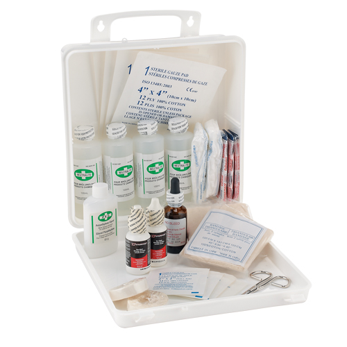 Trousse de premiers soins des brûlures pour soudeurs Dynamic, Dispositif m&eacute;dical Classe 1, Boîte en plastique NRZ Safety Inc.