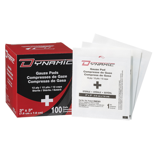 Gaze Dynamic, Tampon, 3" lo x 3" la, St&eacute;rile, Dispositif m&eacute;dical Classe 1 NRZ Safety Inc.
