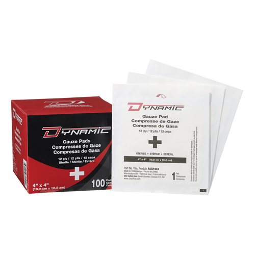 Gaze Dynamic, Tampon, 4" lo x 4" la, St&eacute;rile, Dispositif m&eacute;dical Classe 1 NRZ Safety Inc.