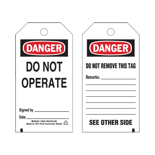 &eacute;tiquettes de verrouillage, Plastique, 3" la x 5-3/4" h, Anglais NRZ Safety Inc.