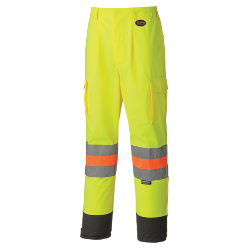 6009 Pantalon de s&eacute;curit&eacute; routi&egrave;re respirant, Polyester, T-petit, Jaune lime haute visibilit&eacute; NRZ Safety Inc.
