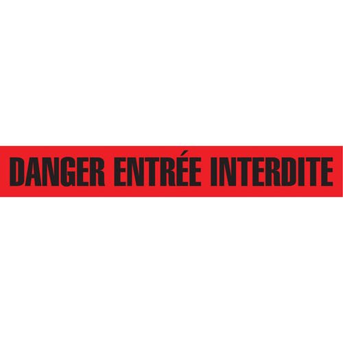 Rubans pour barricades, Français, 3" la x 1000' lo, 3 mils, Noir/rouge NRZ Safety Inc.