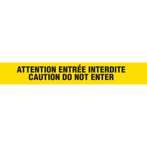 Rubans pour barricades, Bilingue, 3" la x 1000' lo, 3 mils, Noir sur jaune NRZ Safety Inc.