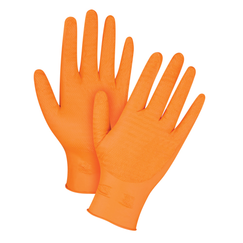 Heavyweight Gripper Gloves, Large, Nitrile, 7-mil, Powder-Free, Orange NRZ Safety Inc.