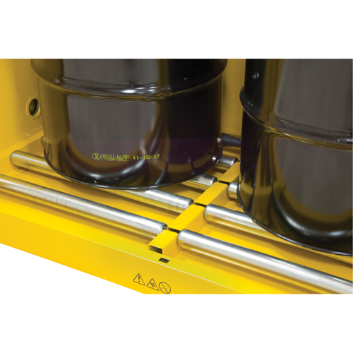Vertical Drum Storage Cabinet, 110 US gal. Cap., 2 Drums, Yellow NRZ Safety Inc.