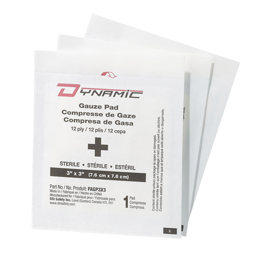 Dynamic Gauze, Pad, 3" L x 3" W, Sterile, Medical Device Class 1 NRZ Safety Inc.