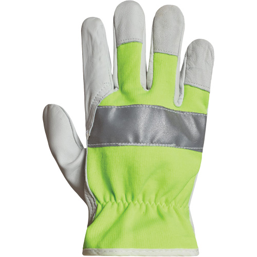Gants de conducteur haute visibilit&eacute; avec bandes r&eacute;fl&eacute;chissantes Endura, 3T-Grand, Paume en Cuir fleur de ch&egrave;vre NRZ Safety Inc.