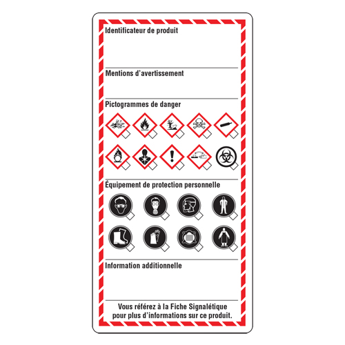 Workplace Labels, Cardstock, 3" W x 6" H, French NRZ Safety Inc.