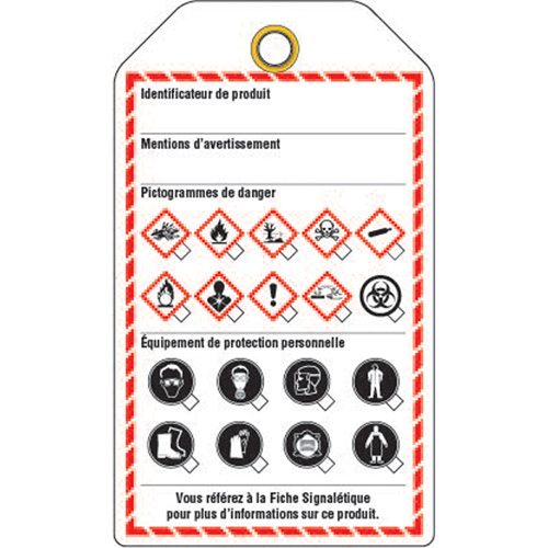 Workplace Tags, Cardstock, 3-3/8" W x 5-3/4" H, French NRZ Safety Inc.