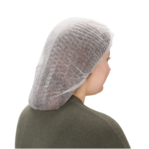 Pleated Bouffant Cap, Polypropylene, 24", White NRZ Safety Inc.
