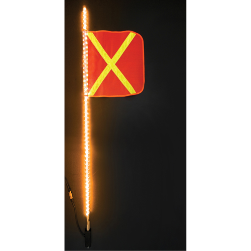 Safety Whip&reg; Heavy-Duty LED Whips, Hitch Mount, 5 High, Orange with Reflective NRZ Safety Inc.