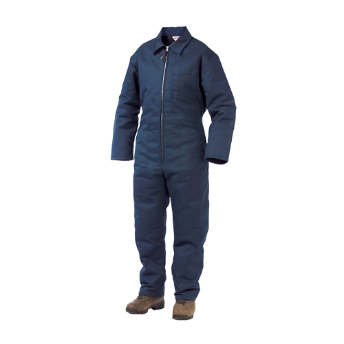 Lined Twill Coveralls, Men's, Navy Blue, Size Large NRZ Safety Inc.