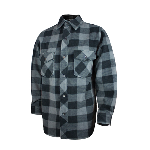 Plaid Solar Fleece Shirt, Men's, Large, Grey NRZ Safety Inc.