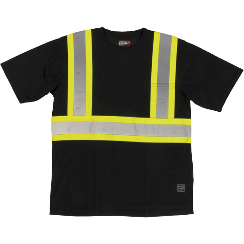 Short-Sleeved Safety T-Shirt with Pocket, Polyester, Large, Black NRZ Safety Inc.