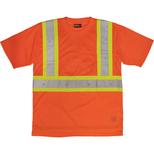 Short-Sleeved Safety T-Shirt with Pocket, Polyester, Large, High Visibility Orange NRZ Safety Inc.