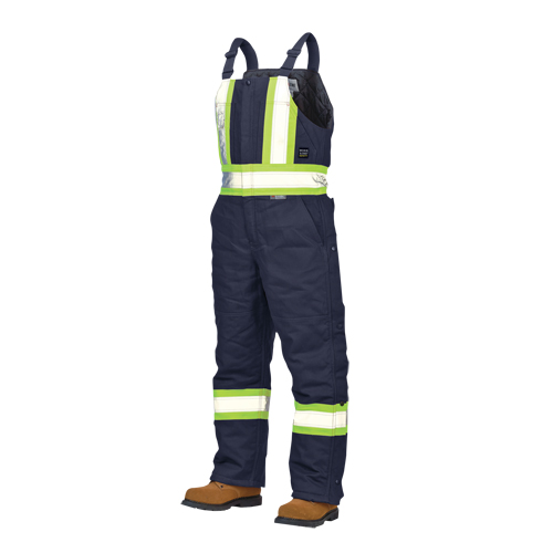 Salopettes de s&eacute;curit&eacute; doubl&eacute;e en canevas, Coton, Grand, Bleu marine NRZ Safety Inc.