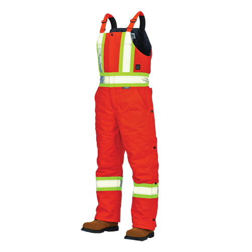 Duck Lined Safety Overalls, Cotton, Large, High Visibility Orange NRZ Safety Inc.