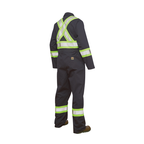 Unlined Safety Coveralls, Large, Navy Blue NRZ Safety Inc.