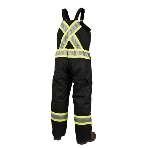 Lined Safety Overalls, Polyester/Polyurethane, Large, Black NRZ Safety Inc.