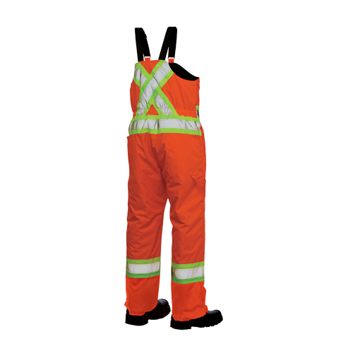 Lined Safety Overalls, Polyester/Polyurethane, Large, High Visibility Orange NRZ Safety Inc.