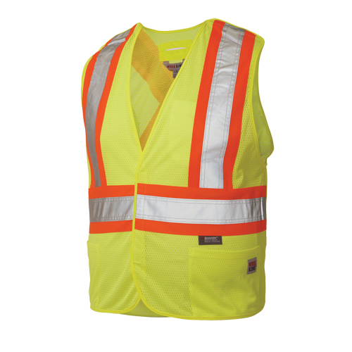 5-Point Tearaway Safety Vest, High Visibility Lime-Yellow, Large/X-Large, Polyester NRZ Safety Inc.