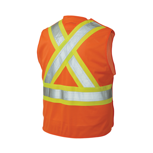 5-Point Tearaway Safety Vest, High Visibility Orange, Large/X-Large, Polyester NRZ Safety Inc.