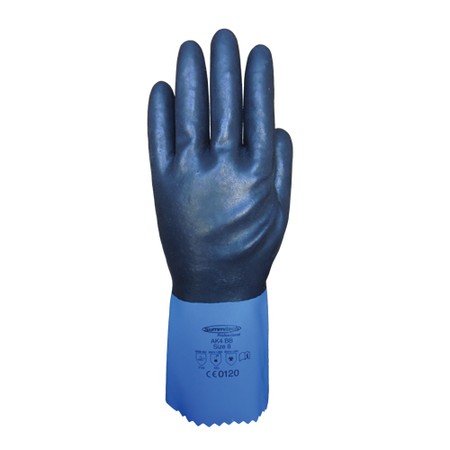 Summitech Full-Dipped Chemical Resistant Gloves, Size Small/7, 11.8" L, Chloroprene, Poly-Cotton Inner Lining, 59-mil NRZ Safety Inc.