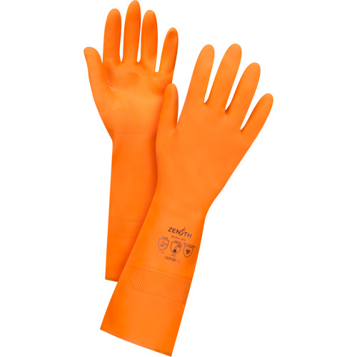 Gants orange r&eacute;sistants aux produits chimiques, Taille 7, 13" lo, Latex, Doublure en Ouat&eacute;e, 28 mils NRZ Safety Inc.