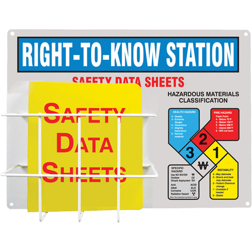 Station d'information de style panier en aluminium, Anglais, Compris reliures NRZ Safety Inc.