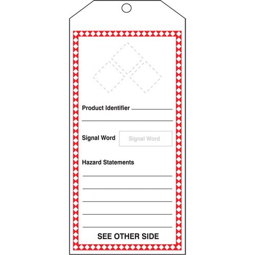 Tr&egrave;s grande &eacute;tiquette SGH, Papier cartonn&eacute;, 3-7/8" la x 8-1/2" h, Anglais NRZ Safety Inc.