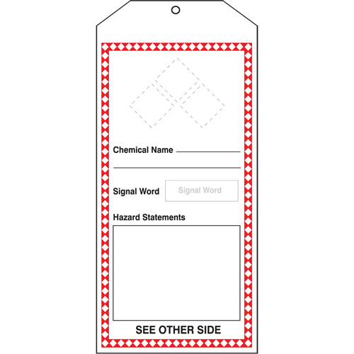 Tr&egrave;s grandes &eacute;tiquettes SGH, Papier cartonn&eacute;, 3-7/8" la x 8-1/2" h, Anglais NRZ Safety Inc.