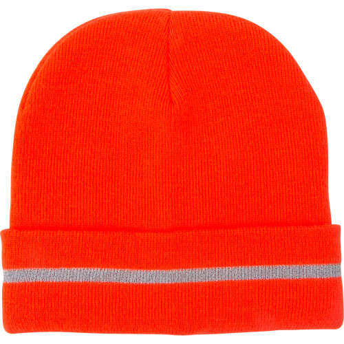 Bonnet en tricot haute visibilit&eacute; avec bande r&eacute;fl&eacute;chissante, Orange haute visibilit&eacute;, Acrylique NRZ Safety Inc.