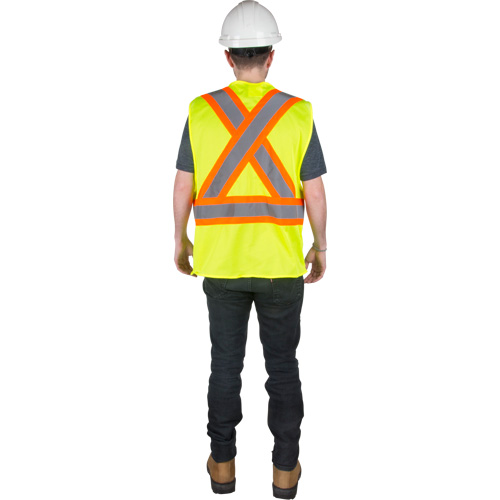 Veste de s&eacute;curit&eacute; pour la circulation, Jaune lime haute visibilit&eacute;, Grand, Polyester NRZ Safety Inc.