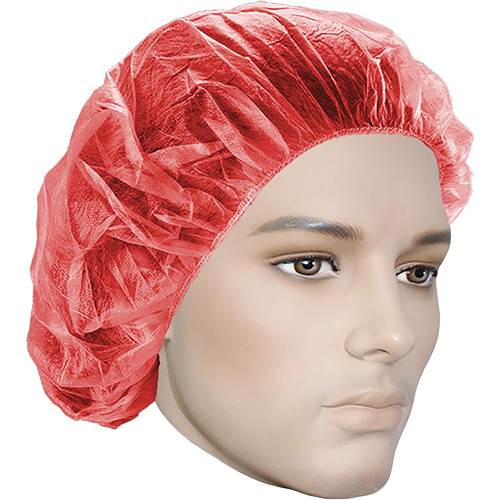 Bonnets bouffants, Polypropyl&egrave;ne, 21", Rouge NRZ Safety Inc.