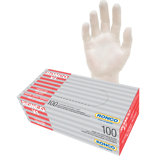 Gants jetables, Moyen, Vinyle, 3 mils, Sans poudre, Transparent NRZ Safety Inc.