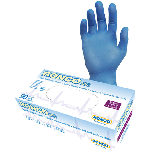 Gants jetables, 2T-Grand, Nitrile, 4 mils, Sans poudre, Bleu NRZ Safety Inc.