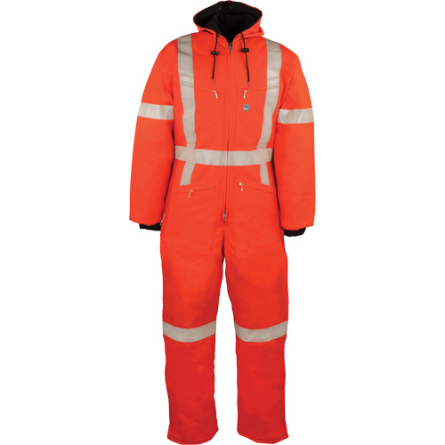 Reflective Insulated Coveralls, Small, Orange NRZ Safety Inc.