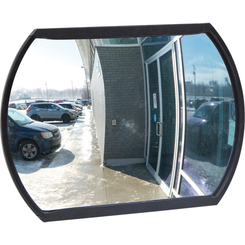 Miroir convexe rectangulaire/rond avec support, 12" h x 18" la, Int&eacute;rieur/Ext&eacute;rieur NRZ Safety Inc.